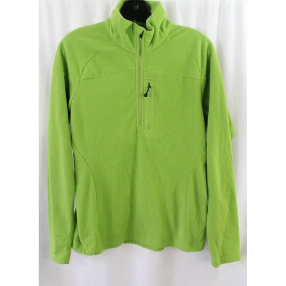 Eddie Bauer Womens Green First Ascent Quarter‎ Zip Fleece Mock Neck Pullover L - Picture 1 of 7